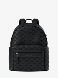 Sac &agrave; dos Jet Set de taille moyenne en cuir grain&eacute; et grav&eacute; &agrave; logo