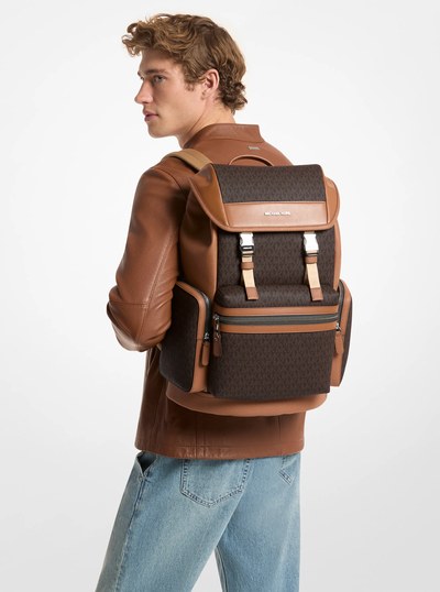 Jet Set Signature Logo Backpack in BROWN/LUGGAGE | Michael Kors