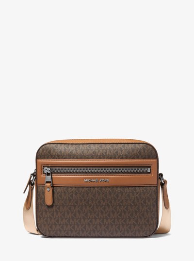 Jet Set Signature Logo Crossbody Bag in BROWN/LUGGAGE | Michael Kors
