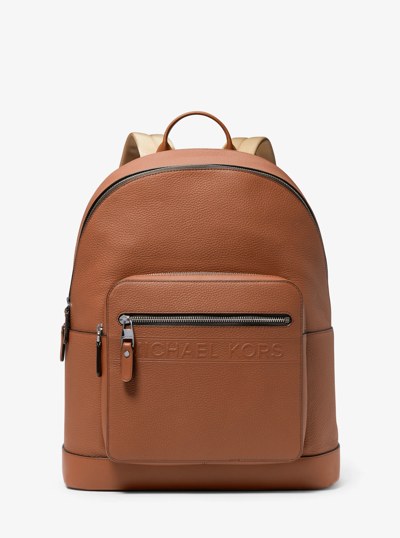 Hudson Leather Commuter Backpack in LUGGAGE | Michael Kors