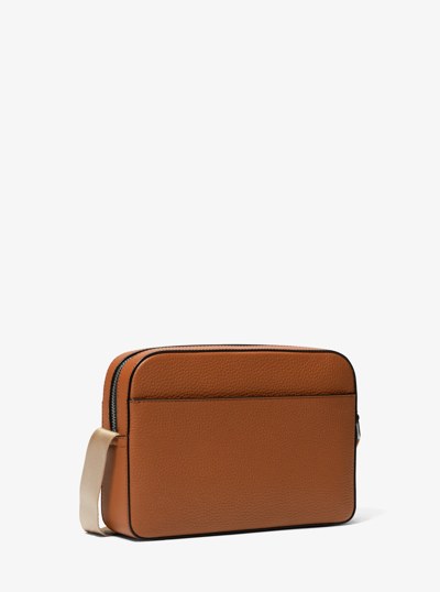 Hudson Pebbled Leather Utility Crossbody Bag in LUGGAGE | Michael Kors