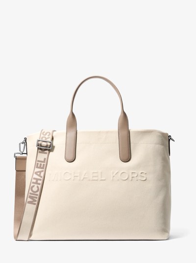 Brooklyn Cotton Blend Tote Bag in BIRCH | Michael Kors