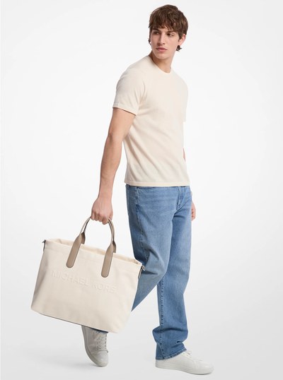 Brooklyn Cotton Blend Tote Bag in BIRCH | Michael Kors