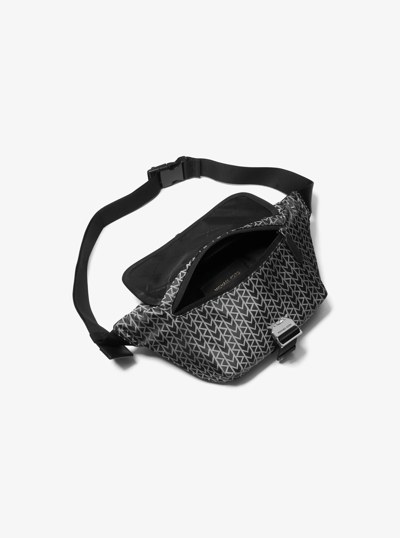 Eli MK2000 Logo Jacquard Sling Pack in BLACK | Michael Kors