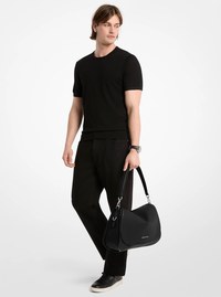 Bolso messenger Holmes extragrande convertible de piel granulada