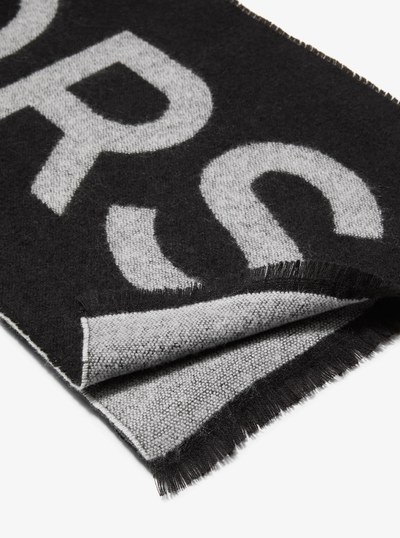 Oversized Logo Knit Scarf in BLACK/EGGSHELL | Michael Kors