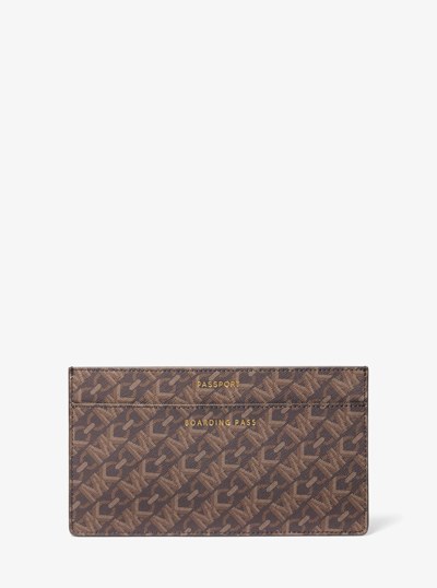 Empire Large 3-in-1 Leather Travel Wallet in BROWN/LUGGAGE | Michael Kors