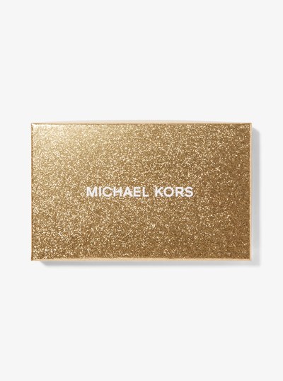 Empire Large Snake Embossed Leather Card Case in DEEP FUCHSIA | Michael Kors