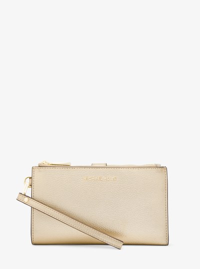 Adele Metallic Leather Smartphone Wallet in PALE GOLD | Michael Kors