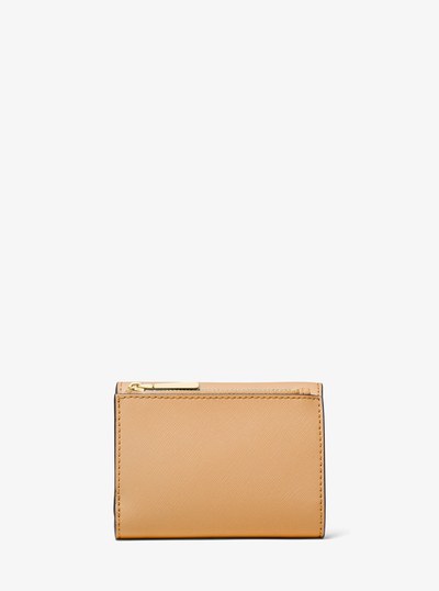 Carmen Medium Saffiano Leather Tri-Fold Envelope Wallet in PALE PEANUT | Michael Kors