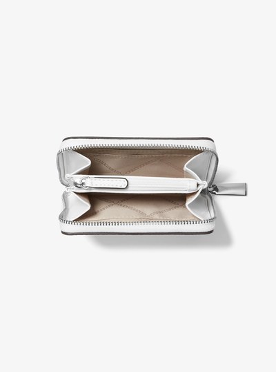 Jet Set Small Pebbled Leather Wallet in OPTIC WHITE | Michael Kors