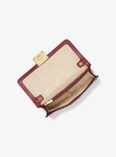 Sonia Medium Leather Shoulder Bag in DARK CHERRY | Michael Kors