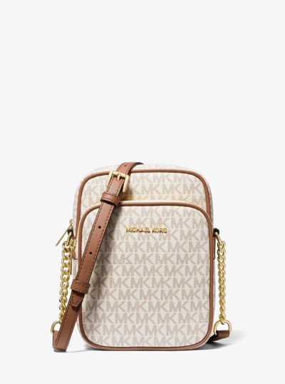 Jet Set Travel Medium Logo Crossbody Bag in VANILLA | Michael Kors