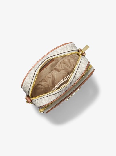 Jet Set Travel Medium Logo Crossbody Bag in VANILLA | Michael Kors