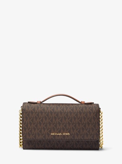 Jet Set Travel Medium Logo Smartphone Crossbody Bag in LUGGAGE | Michael Kors