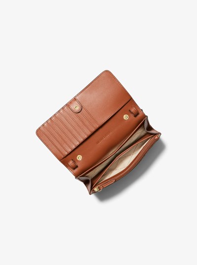 Jet Set Travel Medium Logo Smartphone Crossbody Bag in LUGGAGE | Michael Kors