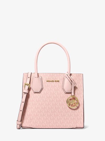 Mercer Medium Signature Logo Crossbody Bag in POWDER BLUSH | Michael Kors