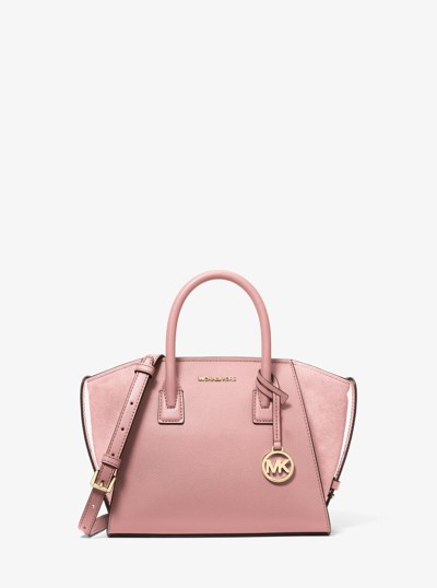 Avril Small Pebbled Leather Satchel in POWDER BLUSH | Michael Kors