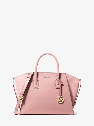 Bolso satchel Avril grande de piel y gamuza in ROS&Aacute;CEO POLVORIENTO | Michael Kors