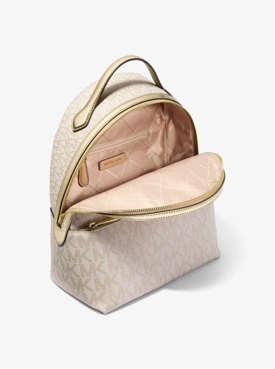 Sac &agrave; dos Sheila &agrave; deux tons de taille moyenne &agrave; logo Signature in OR P&Acirc;LE | Michael Kors