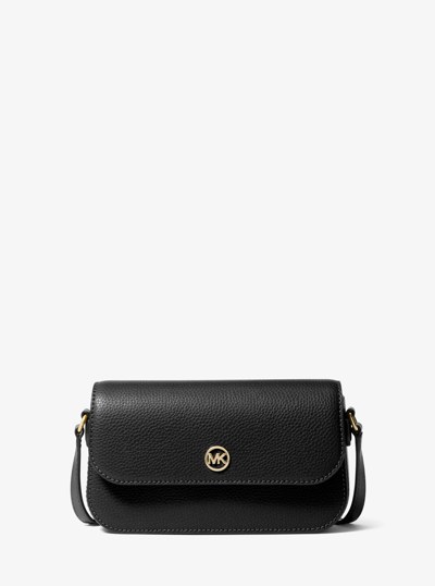 Jet Set Travel Small Pebbled Leather Crossbody Bag in BLACK | Michael Kors