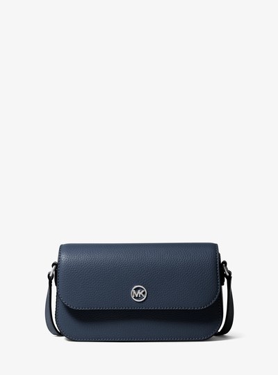 Jet Set Travel Small Pebbled Leather Crossbody Bag in NAVY | Michael Kors