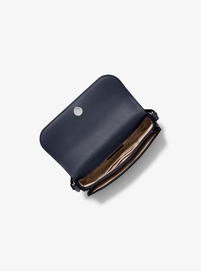 Jet Set Travel Small Pebbled Leather Crossbody Bag in NAVY | Michael Kors