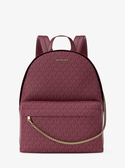 Slater Large Signature Logo Backpack in CHERRY | Michael Kors
