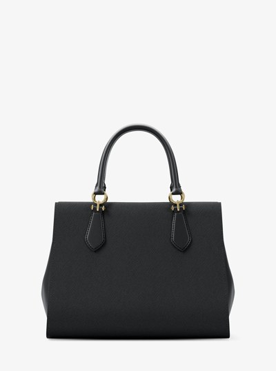 Marilyn Medium Saffiano Leather Satchel in BLACK | Michael Kors
