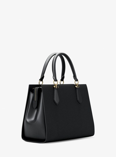 Marilyn Medium Saffiano Leather Satchel in BLACK | Michael Kors