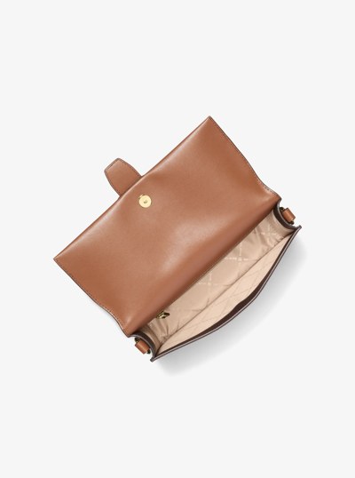 Greenwich Medium Signature Logo Convertible Crossbody Bag in BROWN | Michael Kors