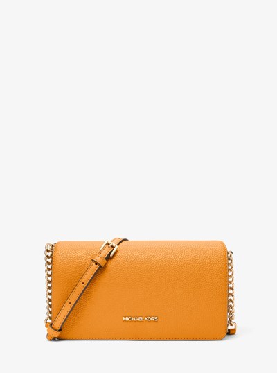 Jet Set Travel Medium Pebbled Leather Crossbody Bag in RADIANT ORANGE | Michael Kors