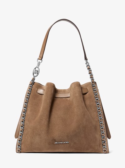 Bolso de hombro Mina grande de gamuza con cadena in MADERA FLOTANTE | Michael Kors
