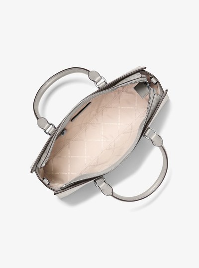 Arden Medium Top-Zip Satchel in PEARL GREY | Michael Kors