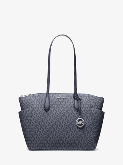 Marilyn Medium Signature Logo Tote Bag in ADMIRAL | Michael Kors
