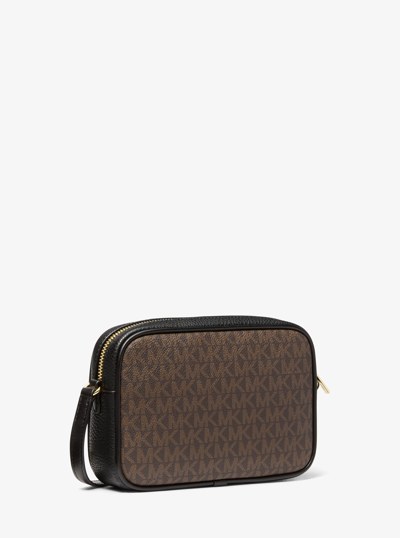 Jet Set Travel Leopard Print Calf Hair and Signature Logo Camera Crossbody Bag in CAMEL MLT | Michael Kors