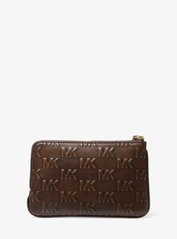 Jet Set Travel Small Burnished Logo Embossed Wristlet