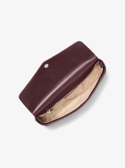 Kacey Medium Burnished Shoulder Bag in MAROON | Michael Kors