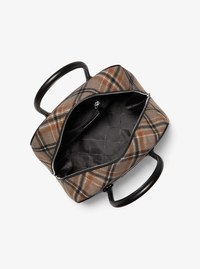 Ashton Medium Smooth And Plaid Wool Blend Satchel