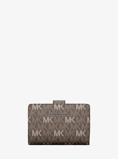 Jet Set Travel Medium Signature Logo Billfold Wallet in MUSHROOM | Michael Kors