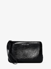 Jet Set Travel Small Crackled Wristlet