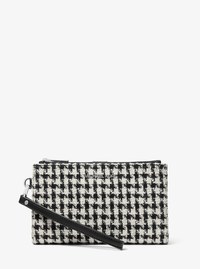 Jet Set Travel Houndstooth Woven Wristlet 