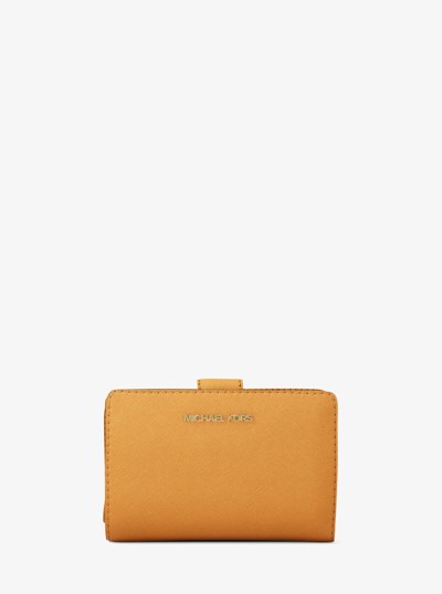 Medium Crossgrain Leather Wallet in RADIANT ORANGE | Michael Kors