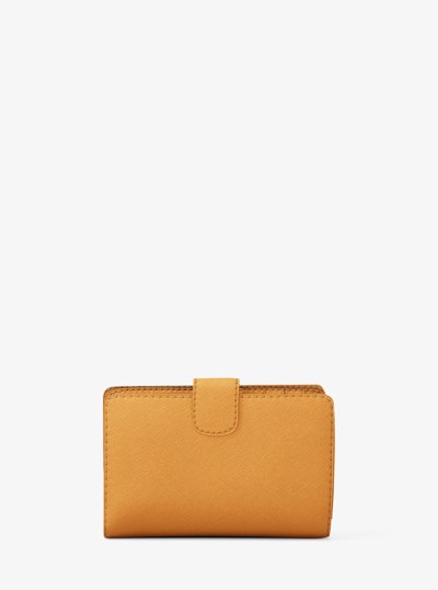Medium Crossgrain Leather Wallet in RADIANT ORANGE | Michael Kors