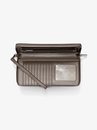 Large Pebbled Leather Continental Wallet