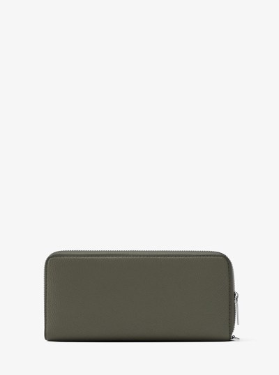 Large Pebbled Leather Continental Wallet in OLIVE | Michael Kors