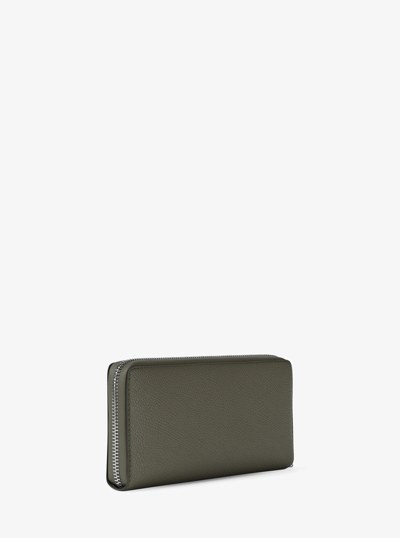 Large Pebbled Leather Continental Wallet in OLIVE | Michael Kors