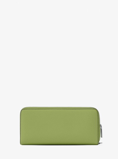 Grand portefeuille continental en cuir grain&eacute; in CITRON VERT | Michael Kors