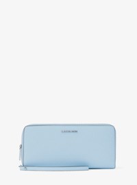 Grand portefeuille continental en cuir grain&eacute;