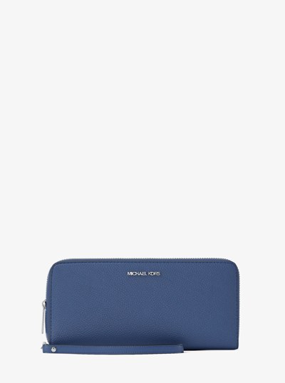 Large Pebbled Leather Continental Wallet in GALAXY BLUE | Michael Kors